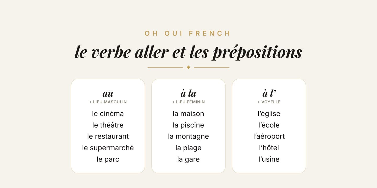 Preview of Aller & Prepositions: Illustrated Poster
